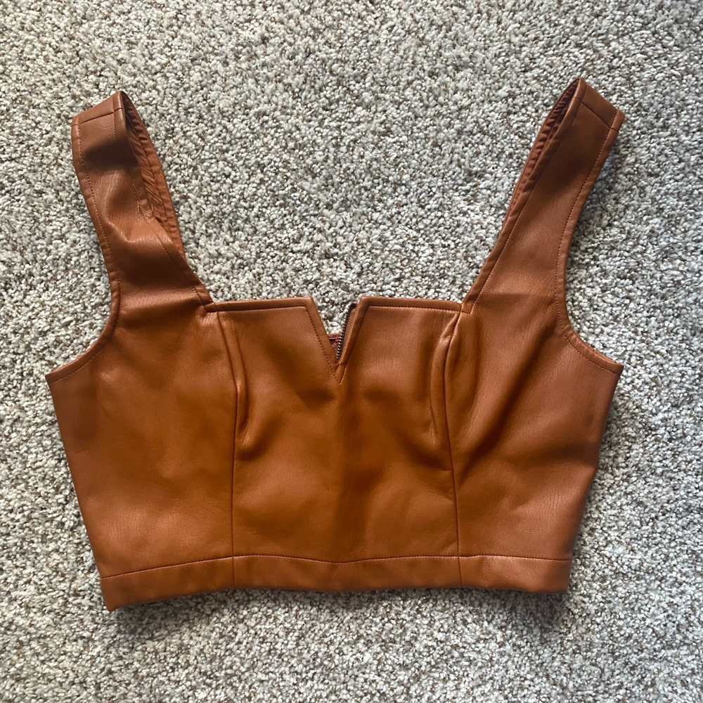 Leather crop top from anthropology